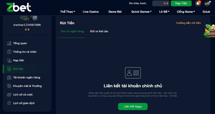 ZBET 11 Cách rút tiền ZBET đơn giản